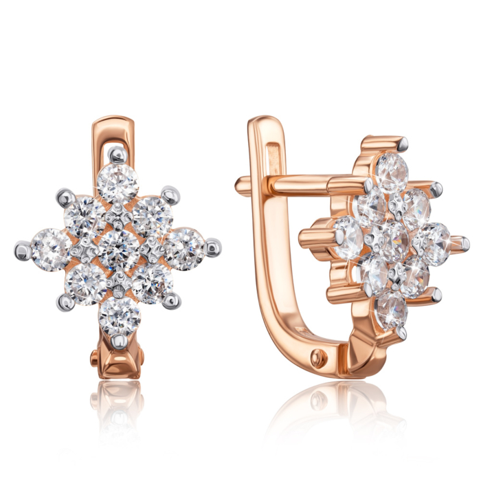 Золотые серьги с фианитами. Артикул 21930/01/1/64