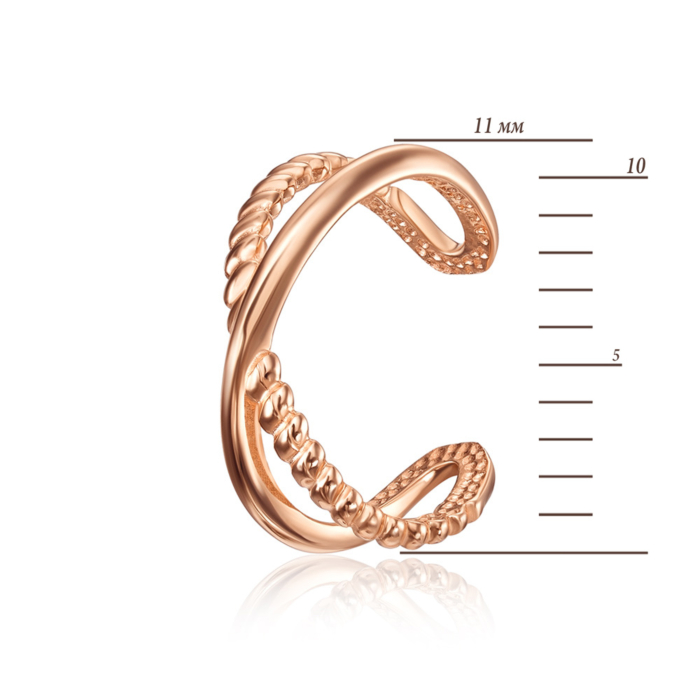 Золота сережка-кафф без вставки. Артикул 21938/01/0