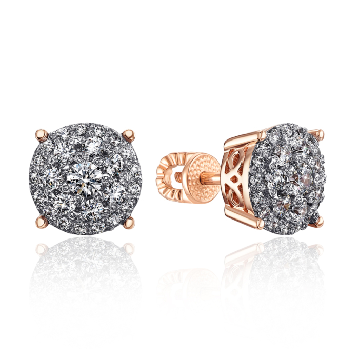 Золоті пусети з фіанітами S. Артикул 21940/01/1/1742