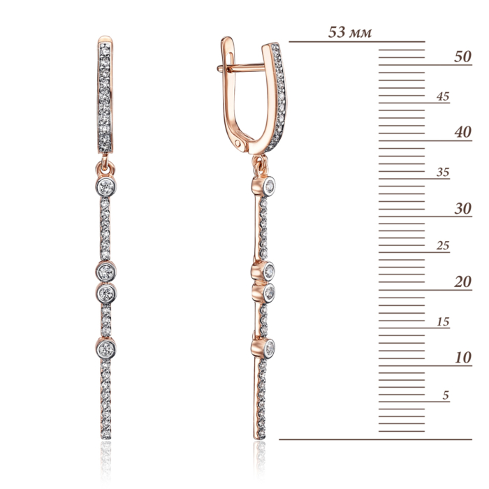 Золоті сережки з фіанітами. Артикул 21941/01/1/350