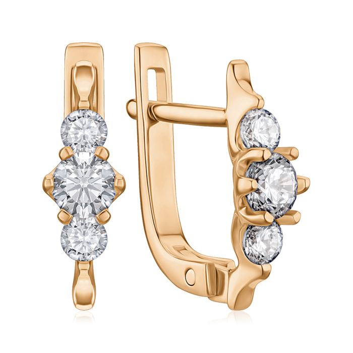 Золотые серьги с фианитами Tesori 21943/01/0/4209