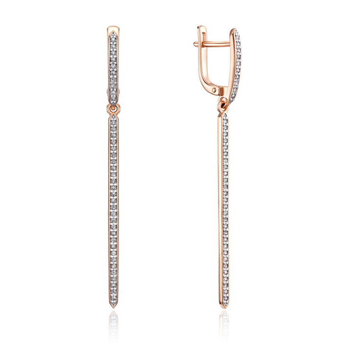 Золотые серьги-подвески с фанитами. Артикул 21948/01/1/42