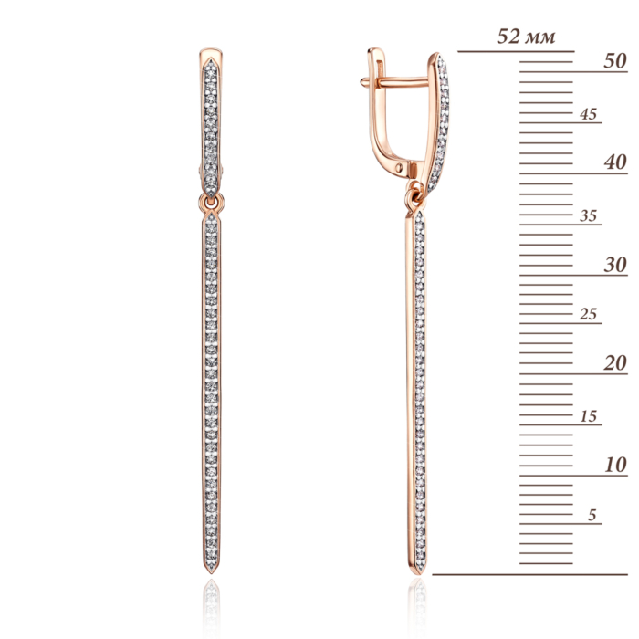 Золотые серьги-подвески с фанитами. Артикул 21948/01/1/42