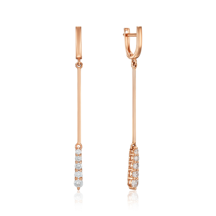 Золоті сережки з фіанітами. Артикул 21961/01/0/2742