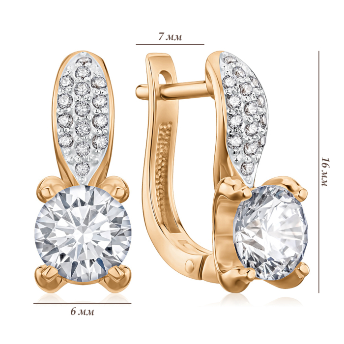 Золотые серьги с фианитами Tesori 21968/01/1/4274