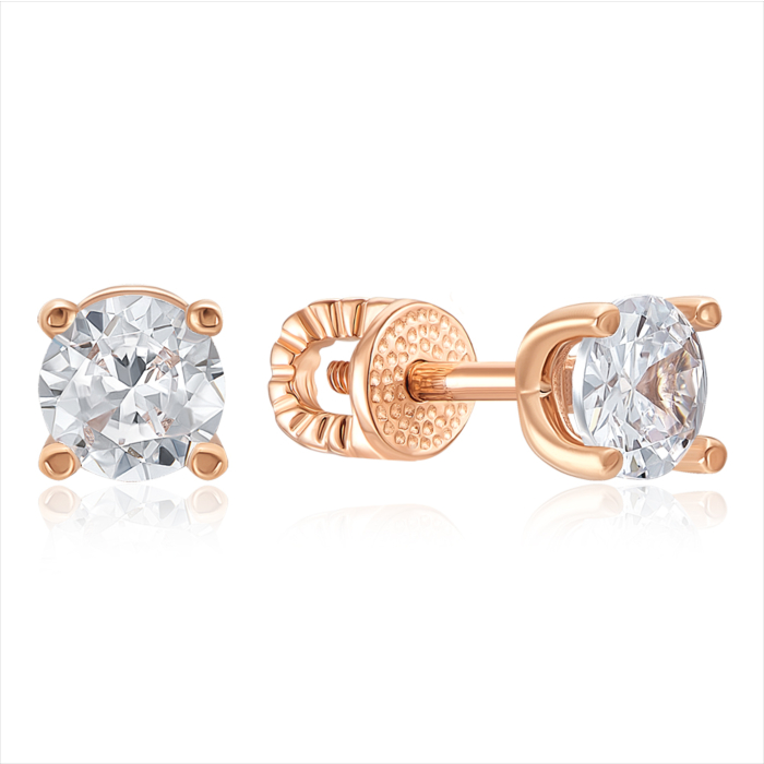 Золоті пусети з фіанітом. Артикул 21979/01/0/100