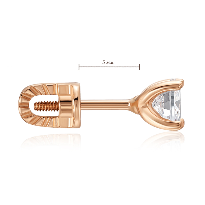 Золоті пусети з фіанітом. Артикул 21979/01/0/100