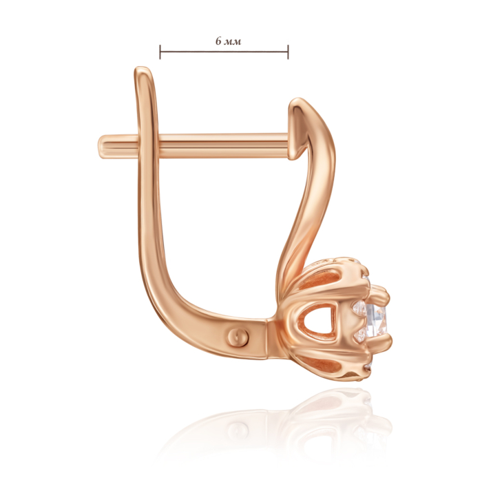 Золотые серьги с фианитами. Артикул 21980/01/0/2256