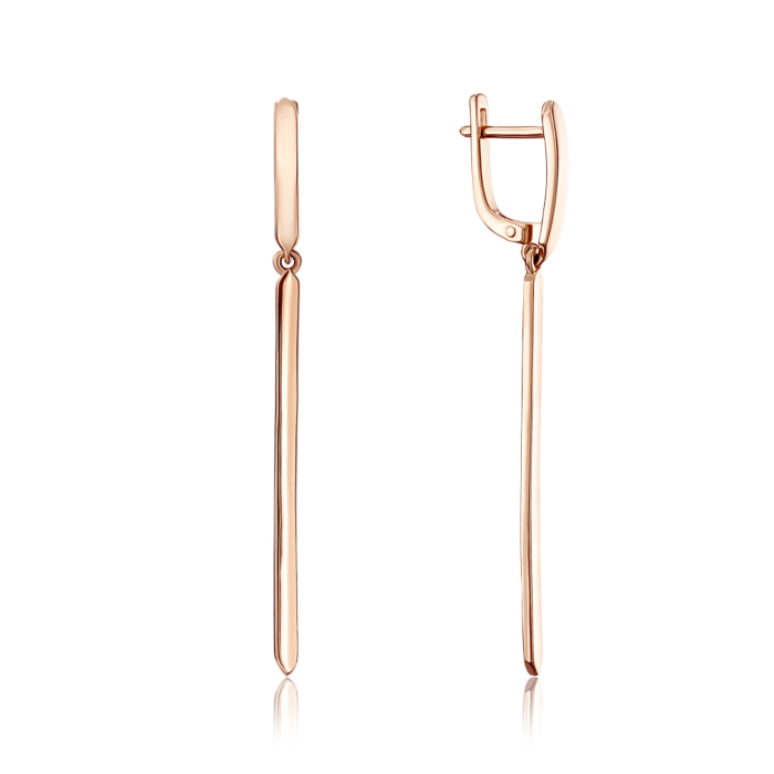 Золотые серьги-подвески без вставки. Артикул 22005/01/0