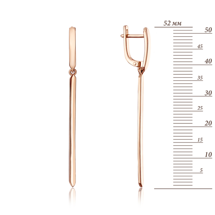Золотые серьги-подвески без вставки. Артикул 22005/01/0