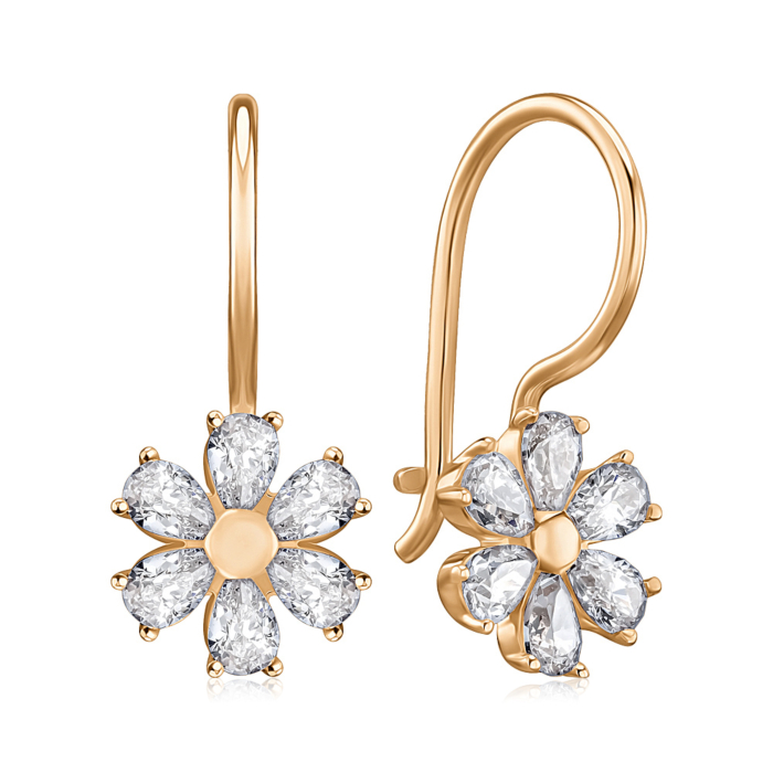 Золотые серьги с фианитами Tesori 22013/01/0/4318