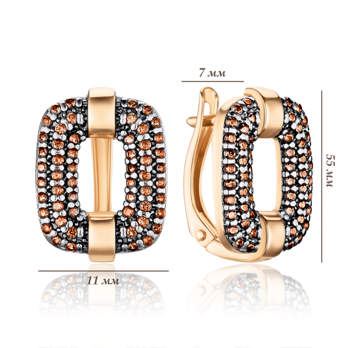 Золоті сережки з фіанітами 22025/01/1/858