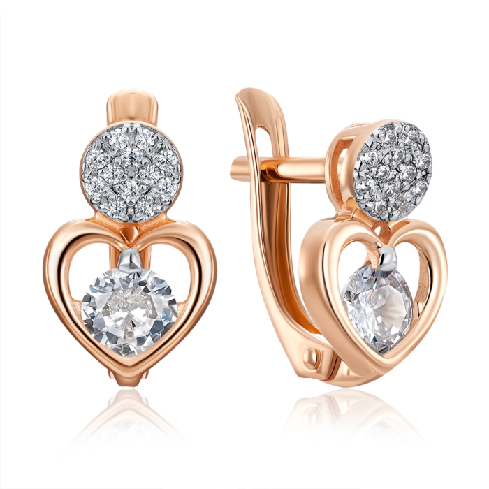 Золотые серьги с фианитами. Артикул 22027/01/1/1185