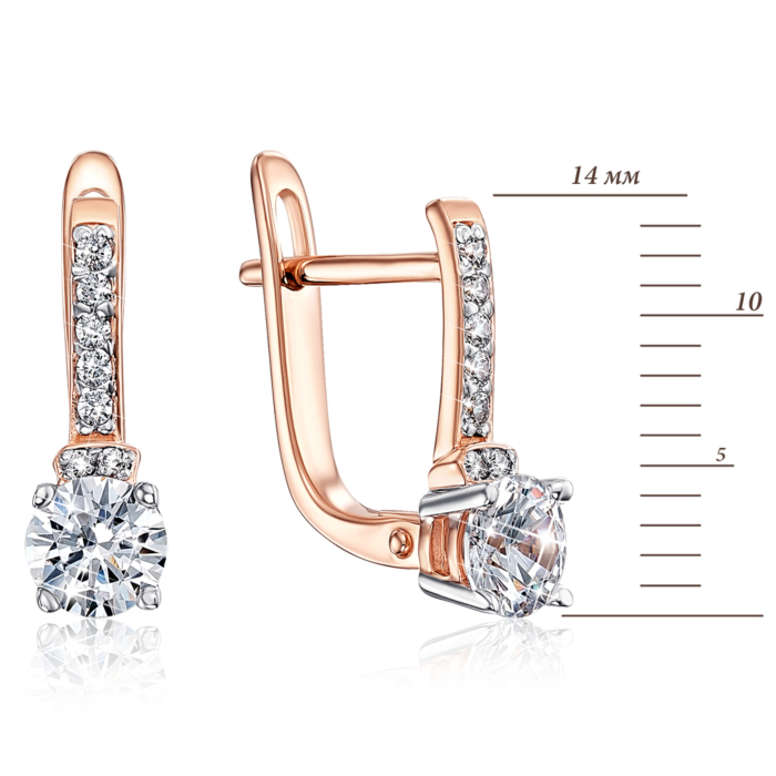 Золоті сережки з фіанітами. Артикул 22029/01/1/70