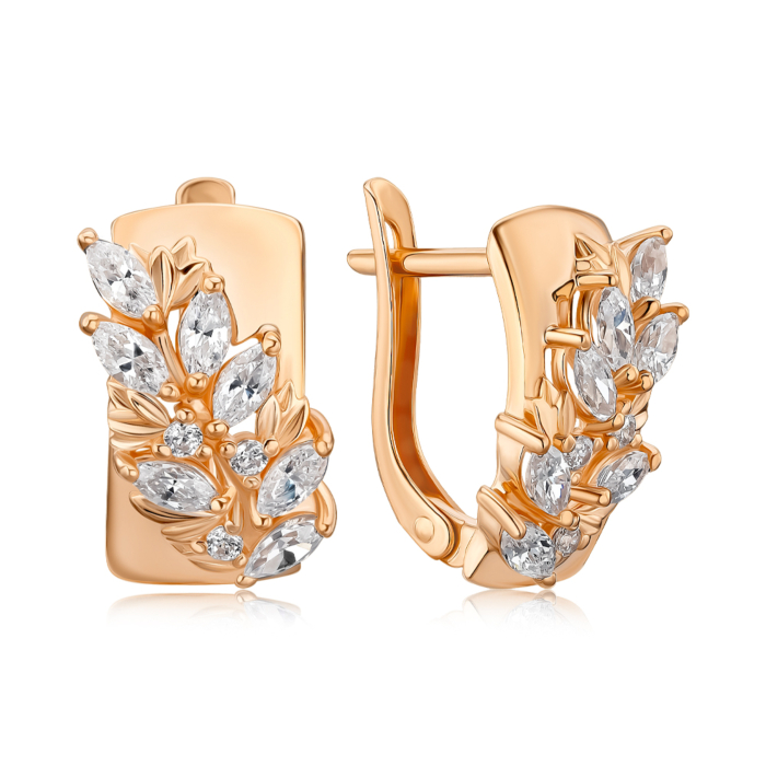 Золотые серьги с фианитами Tesori 22143/01/0/4320