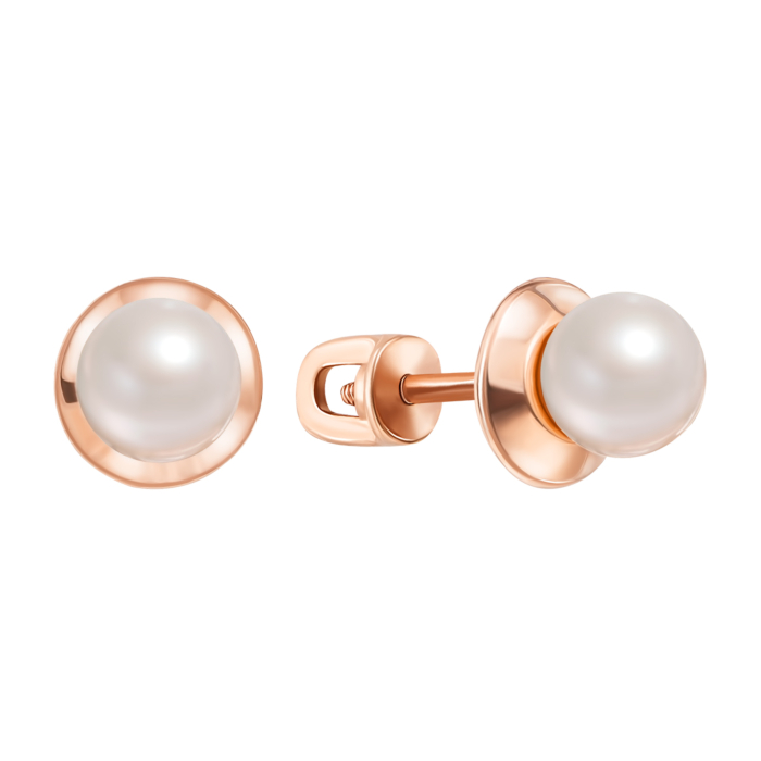 Золоті пусети з перлами. Артикул 2216/1