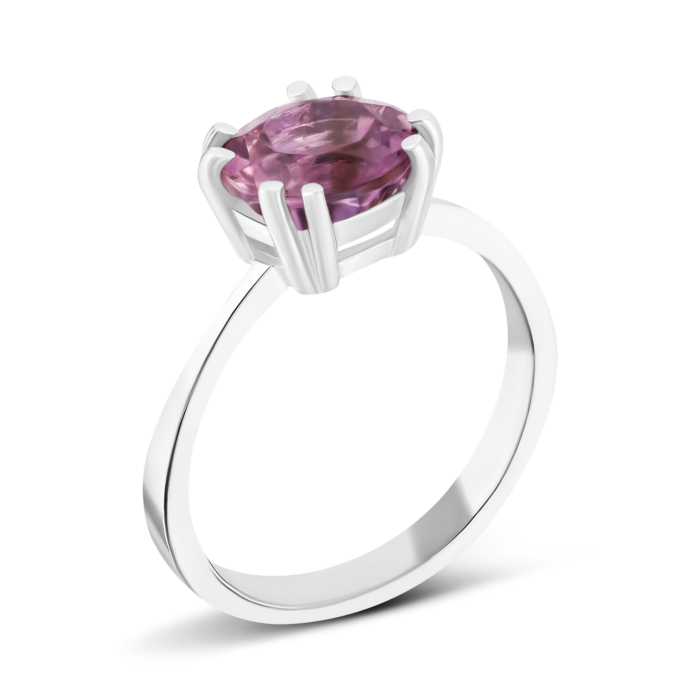 Срібна каблучка з аметистом. Артикул UG5222/ам к род