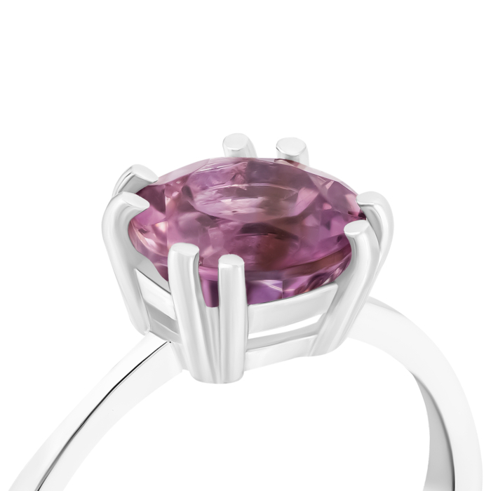 Срібна каблучка з аметистом. Артикул UG5222/ам к род