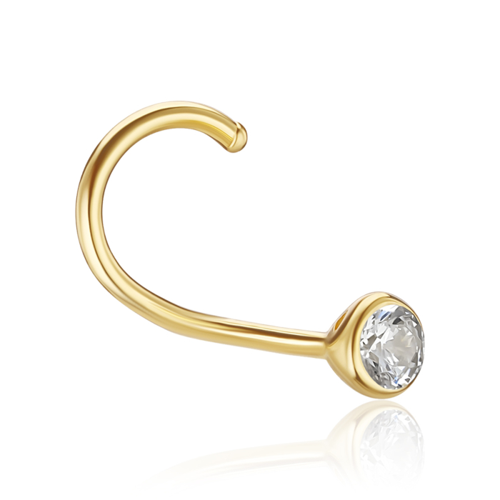 Золотая серьга-пирсинг. Артикул 22301/03/0/17