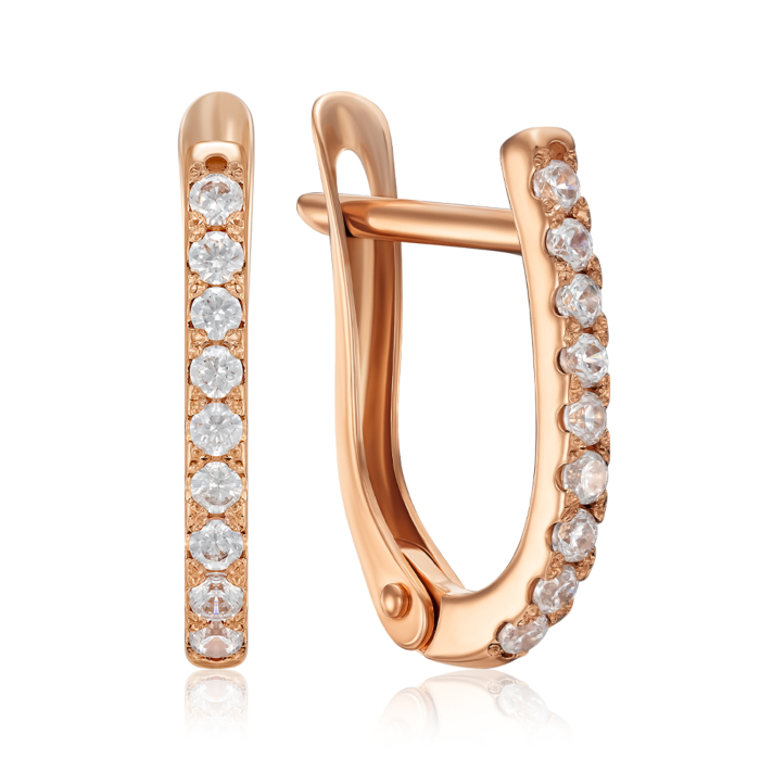 Золоті сережки з фіанітами. Артикул 22309/08/0/3