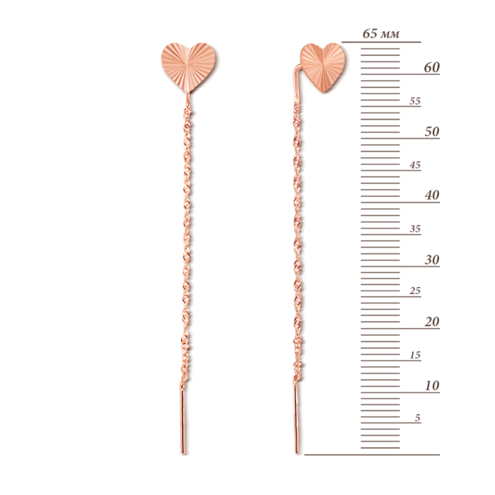 Золоті сережки-протяжки (продевки). Артикул 2231/1