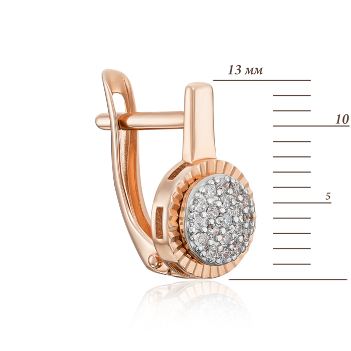 Золотые серьги с фианитами. Артикул 22317/01/3/42