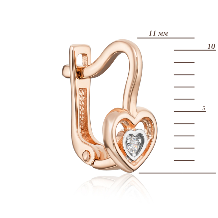 Золоті сережки з фіанітами. Артикул 22365/01/1/13