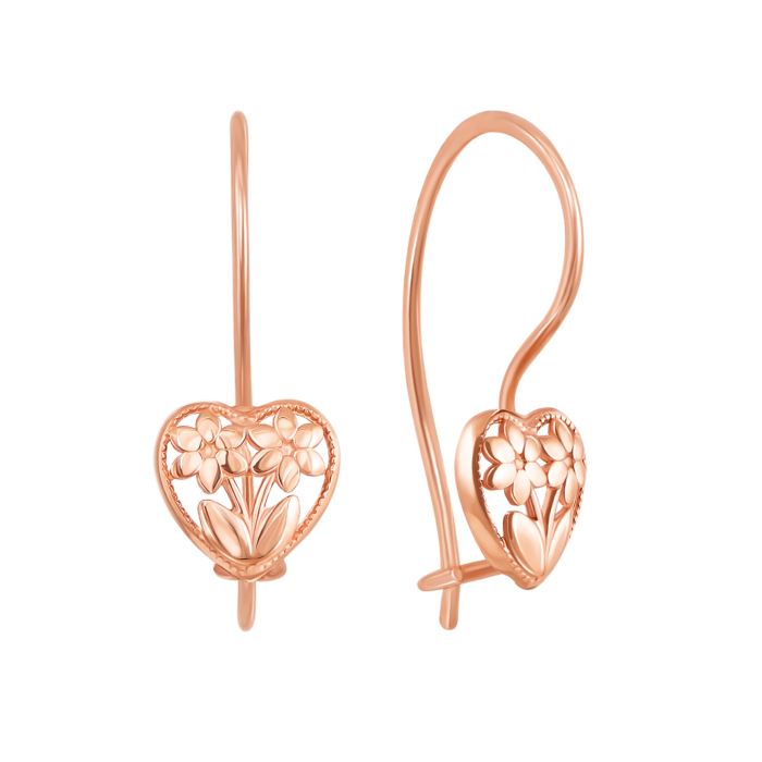 Золотые серьги «Сердце». Артикул 2238