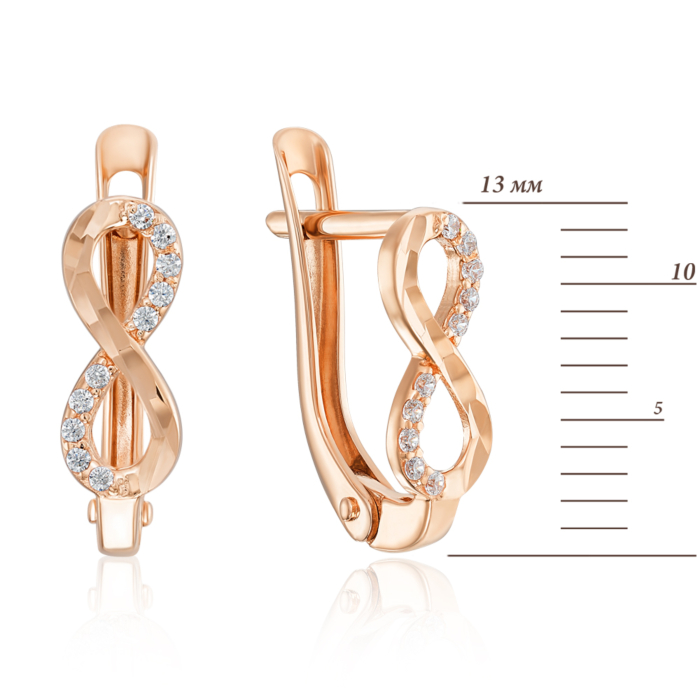 Золотые серьги с фианитами. Артикул 22399/01/2/42