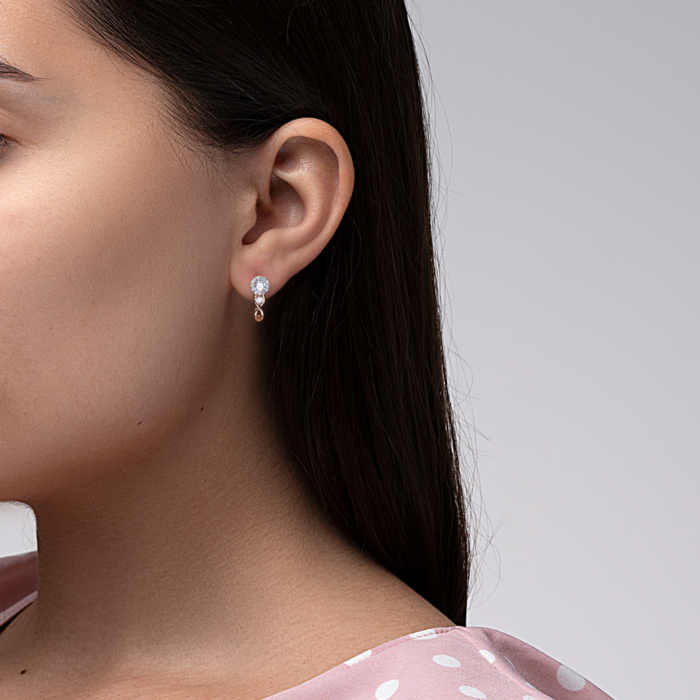 Золоті сережки з фіанітами. Артикул 22407/01/1/3125