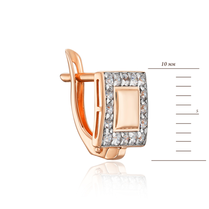 Золотые серьги с фианитами. Артикул 22408/01/1/3