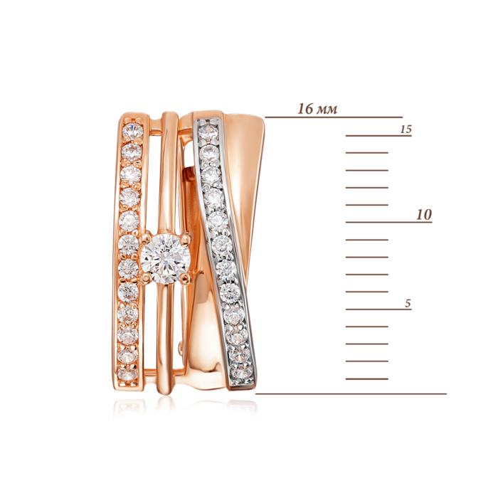 Золоті сережки з фіанітами. Артикул 22410/01/1/176