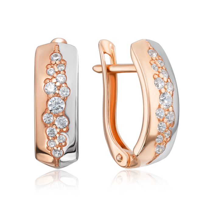 Золотые серьги с фианитами. Артикул 22415/01/1/364