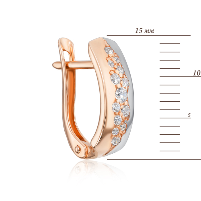 Золотые серьги с фианитами. Артикул 22415/01/1/364