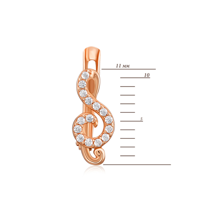 Золоті сережки з фіанітами. Артикул 22416/01/0/1