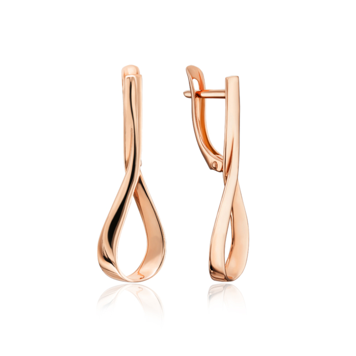 Золотые серьги без вставки. Артикул 22417/01/0