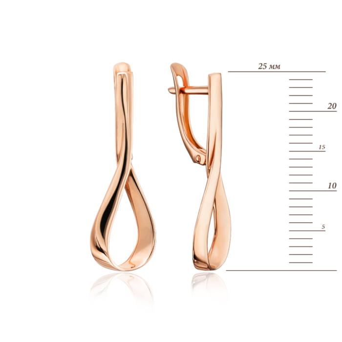 Золотые серьги без вставки. Артикул 22417/01/0