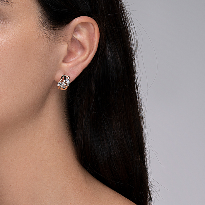 Золотые серьги с фианитами. Артикул 22426/01/1/1903