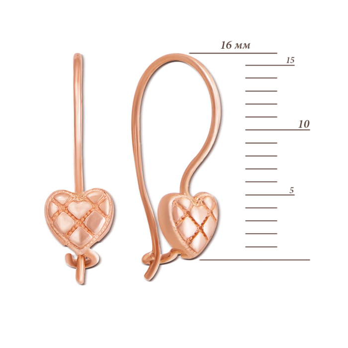 Золоті сережки «Серце». Артикул 2244