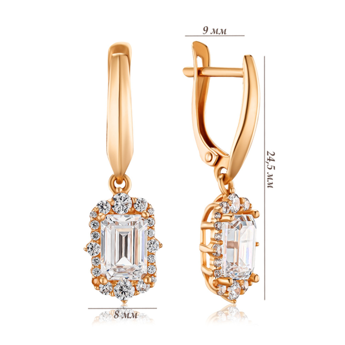 Золоті сережки з фіанітами S, Tesori 22450/01/0/4327