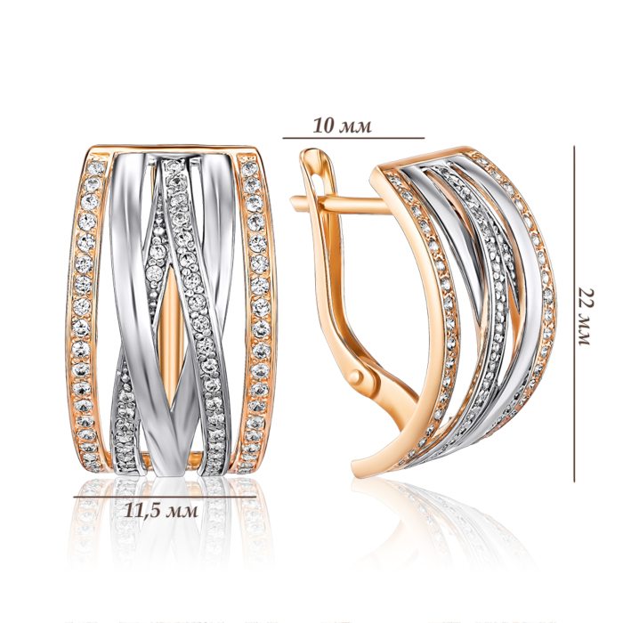 Золотые серьги с фианитами. Артикул 22469/01/1/323