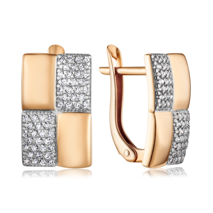 Золоті сережки з фіанітами. Артикул 22499/01/1/42