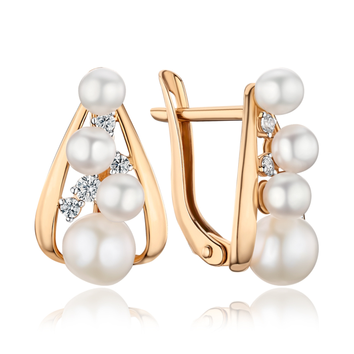 Золотые серьги с жемчугом. Артикул 22508/01/1/3362