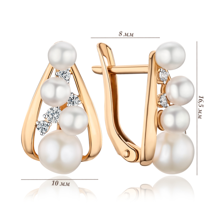 Золотые серьги с жемчугом. Артикул 22508/01/1/3362