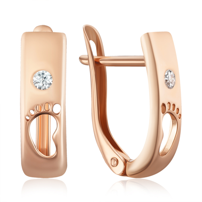 Золоті сережки з фіанітом. Артикул 22512/01/0/17