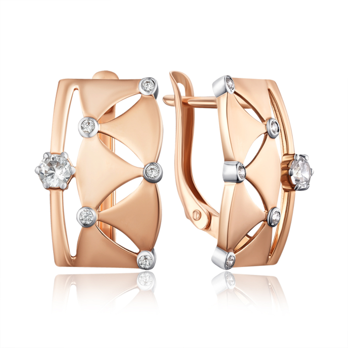 Золотые серьги с фианитами. Артикул 22518/01/1/176