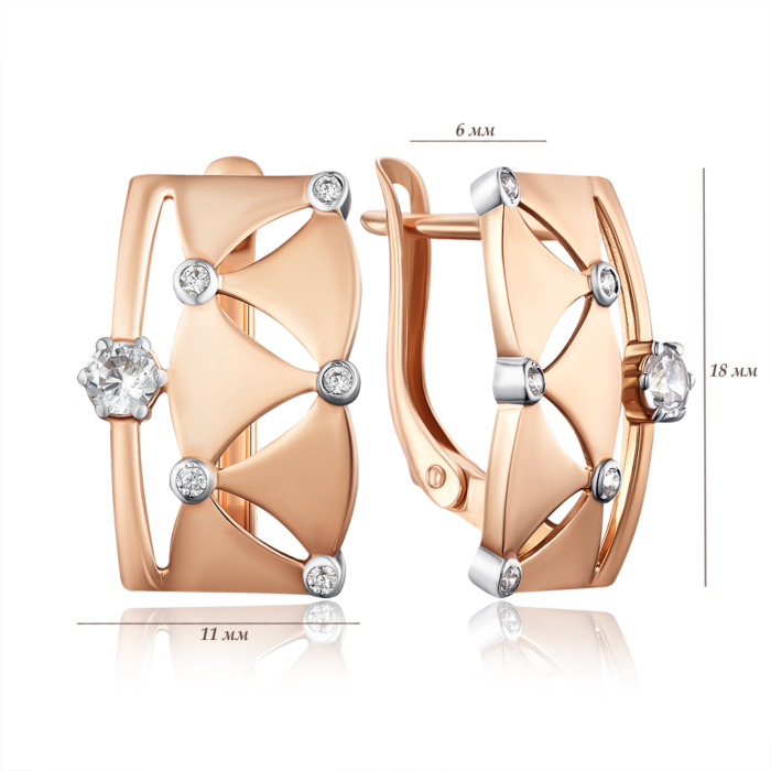 Золотые серьги с фианитами. Артикул 22518/01/1/176