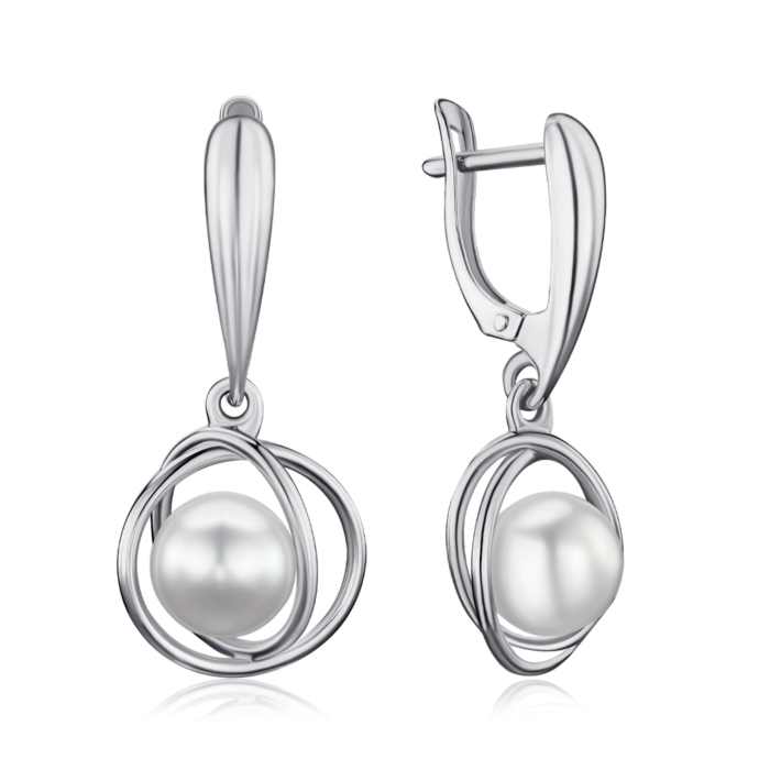 Золотые серьги с жемчугом 22549/02/1/2503