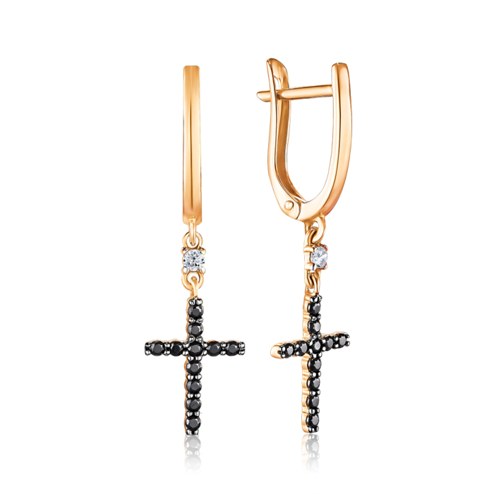 Золоті сережки з фіанітами. Артикул 22565/01/1/2216