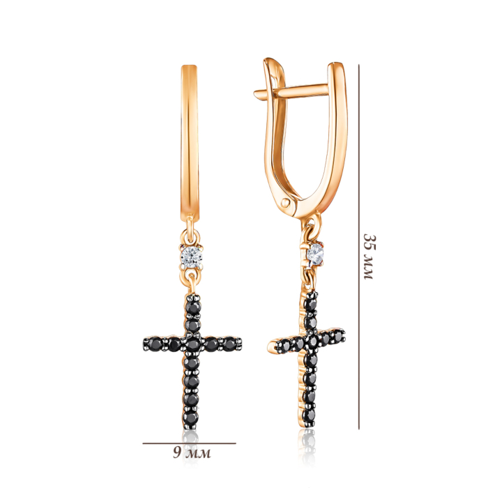 Золоті сережки з фіанітами. Артикул 22565/01/1/2216